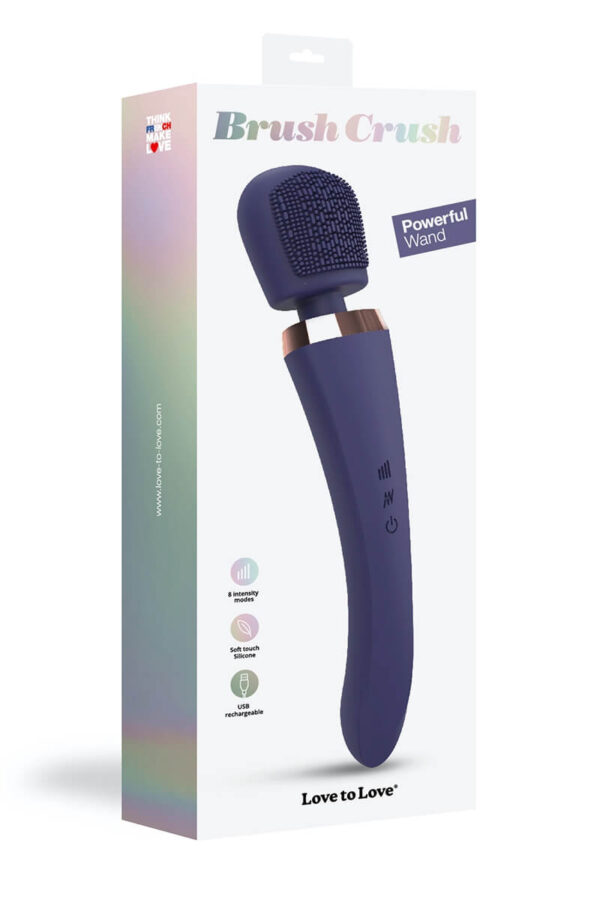 Packaging du vibromasseur wand Brush Crush de la marque Love to Love