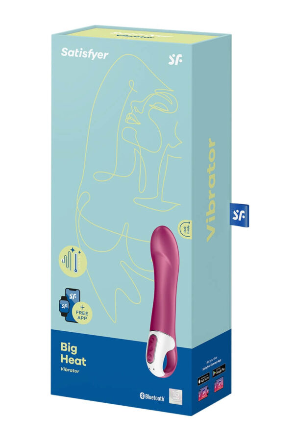 Packaging du vibromasseur connecté Big Heat de la marque Satisfyer