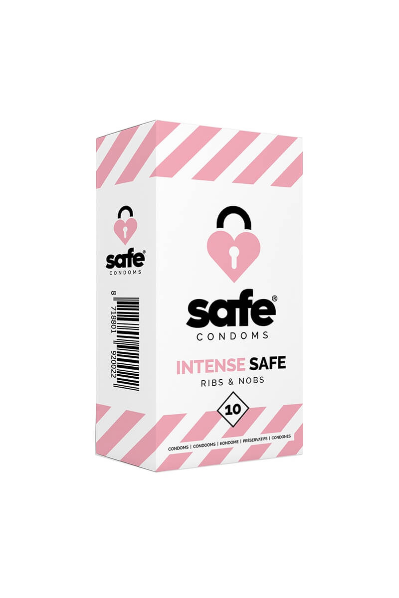 Boîte de 10 préservatifs nervuré Safe Intense de la marque Safe