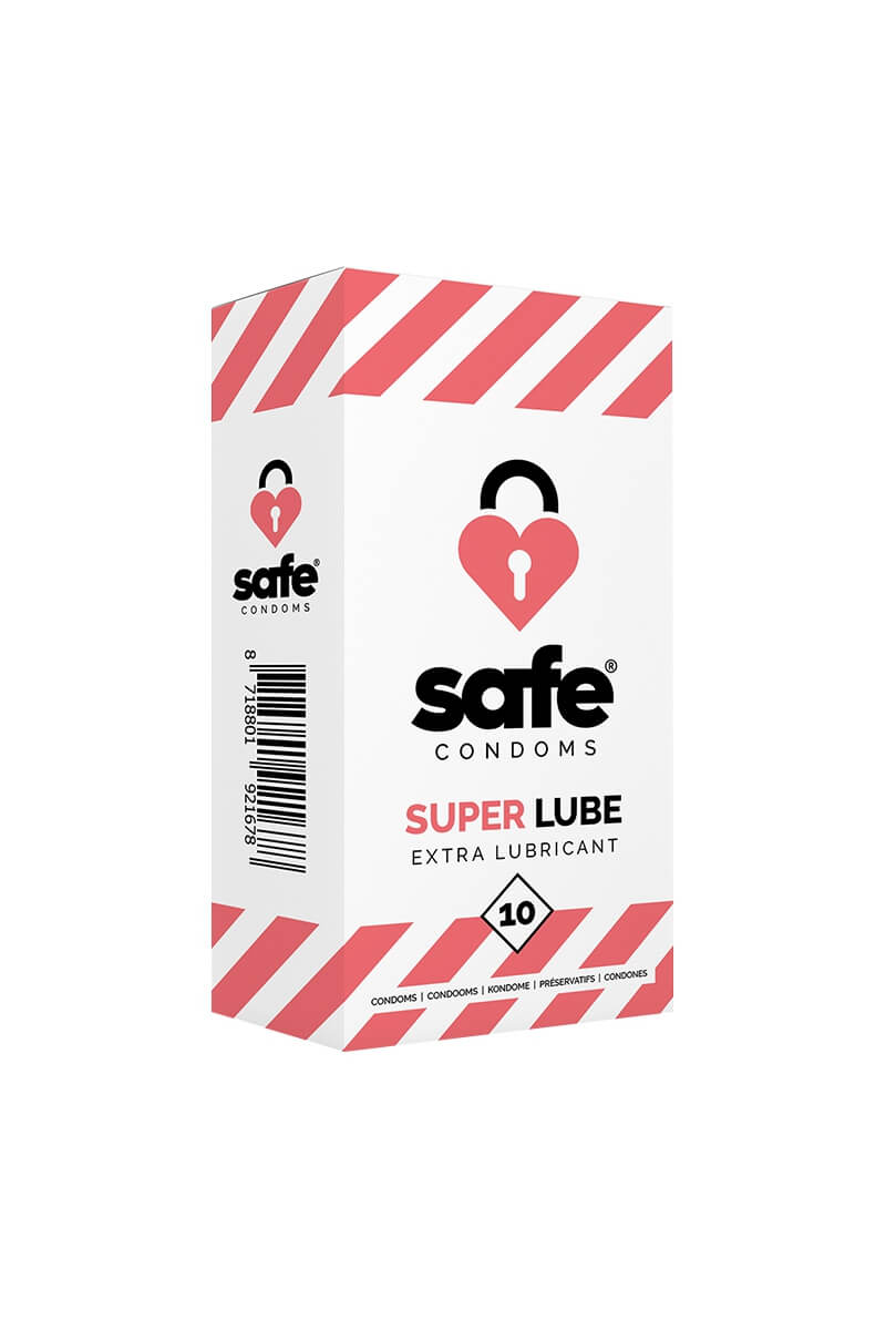 Boîte de 10 préservatifs très lubrifié Safe Super Lube de la marque Safe