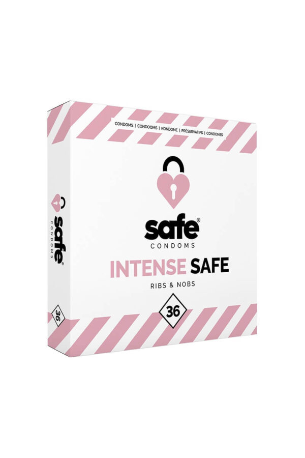 Boîte de 36 préservatifs nervuré Safe Intense de la marque Safe