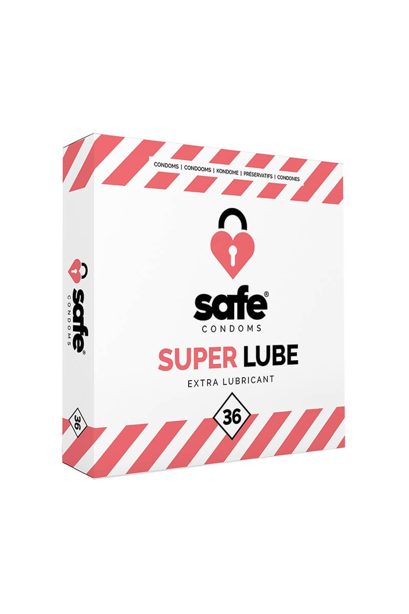 Boîte de 36 préservatifs très lubrifié Safe Super Lube de la marque Safe