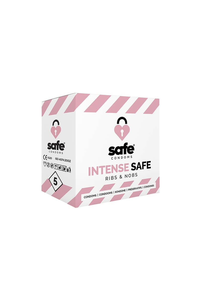 Boîte de 5 préservatifs nervuré Safe Intense de la marque Safe