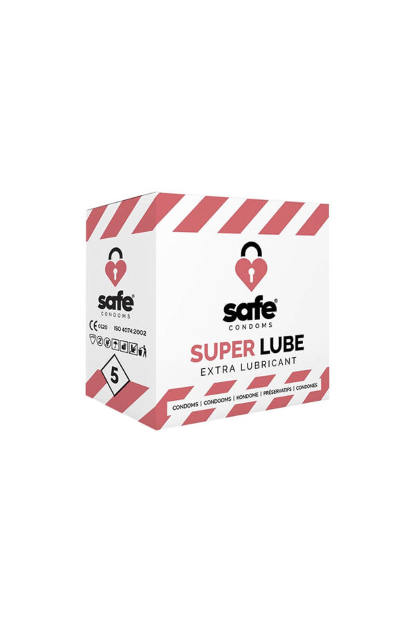 Boîte de 5 préservatifs très lubrifié Safe Super Lube de la marque Safe