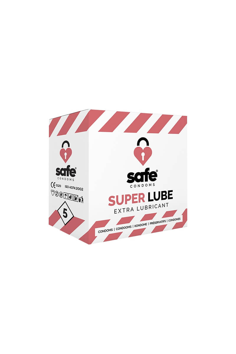 5-preservatifs-safe-super-lube Boîte de 5 préservatifs très lubrifié Safe Super Lube de la marque Safe