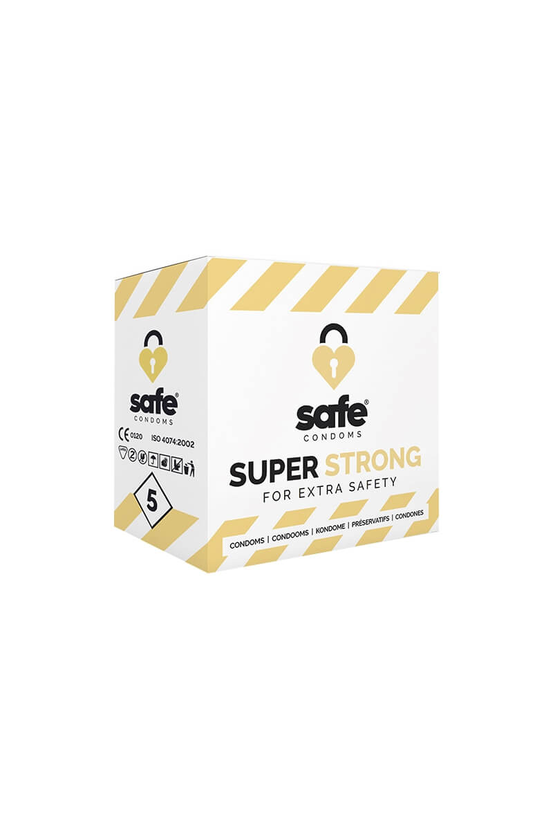 Boîte de 5 préservatifs très résistant Safe Super Strong de la marque Safe