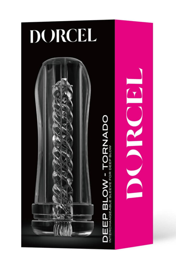 Packaging de la gaine de masturbation Tornado Deep Blow de la marque Dorcel