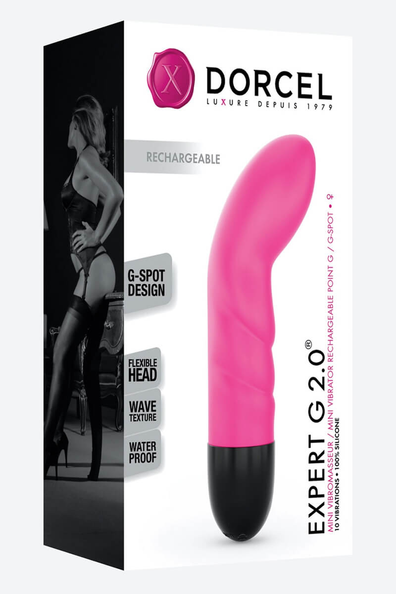 Packaging du mini vibro Expert point G 2.0 de la marque Dorcel
