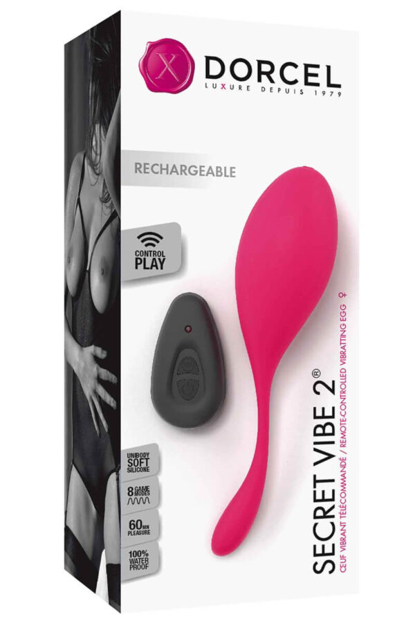 Packaging de l'Œuf vibrant télécommandé Secret Vibe 2 de la marque Dorcel