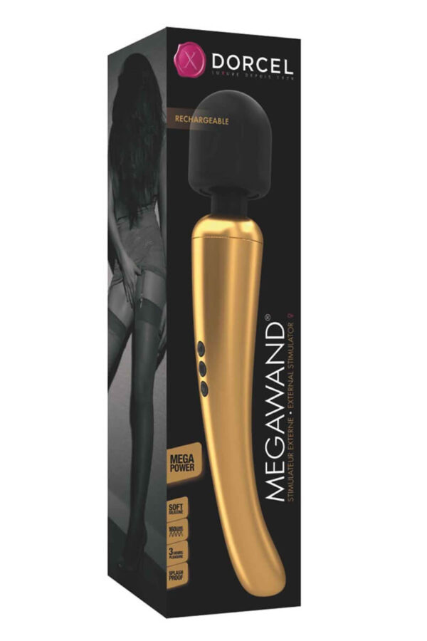Packaging du stimulateur Megawand Gold de la marque Dorcel