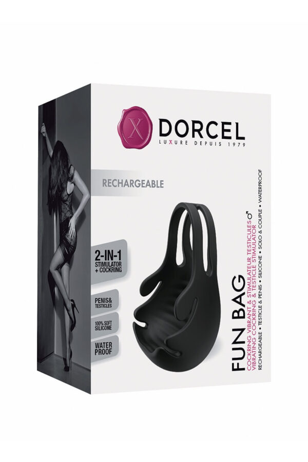 Packaging de l'anneau vibrant et stimulateur de testicules Fun Bag de la marque Dorcel