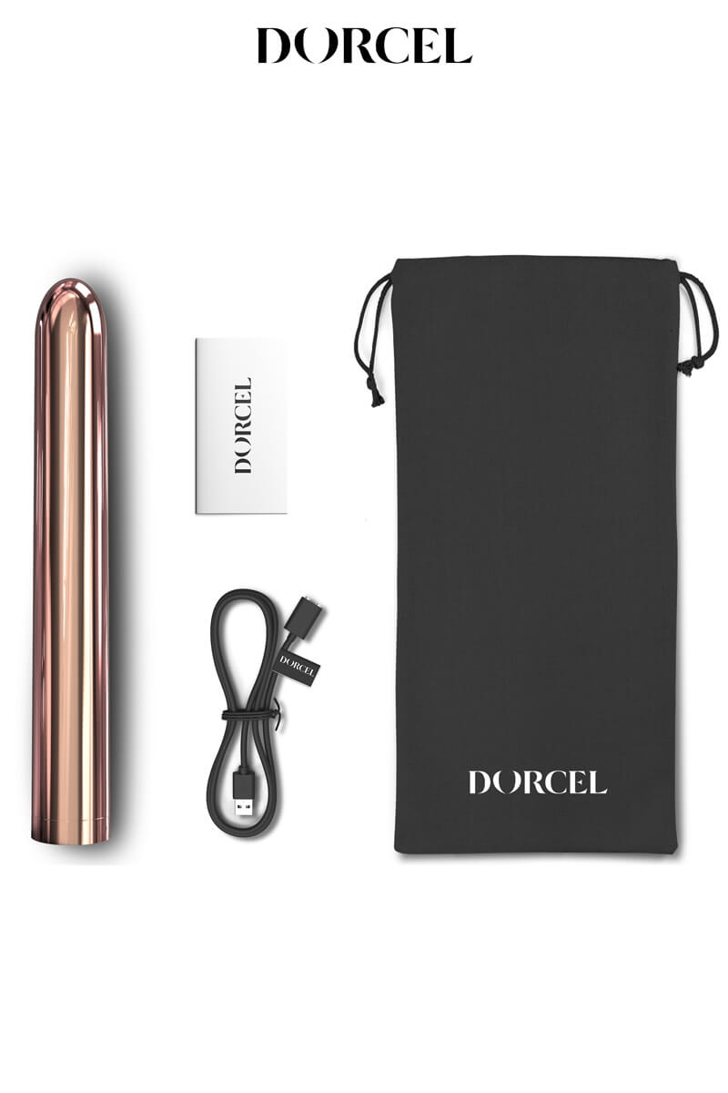 Vibromasseur Pink Lady 2.0 et sa pochète de rangement de la marque Dorcel