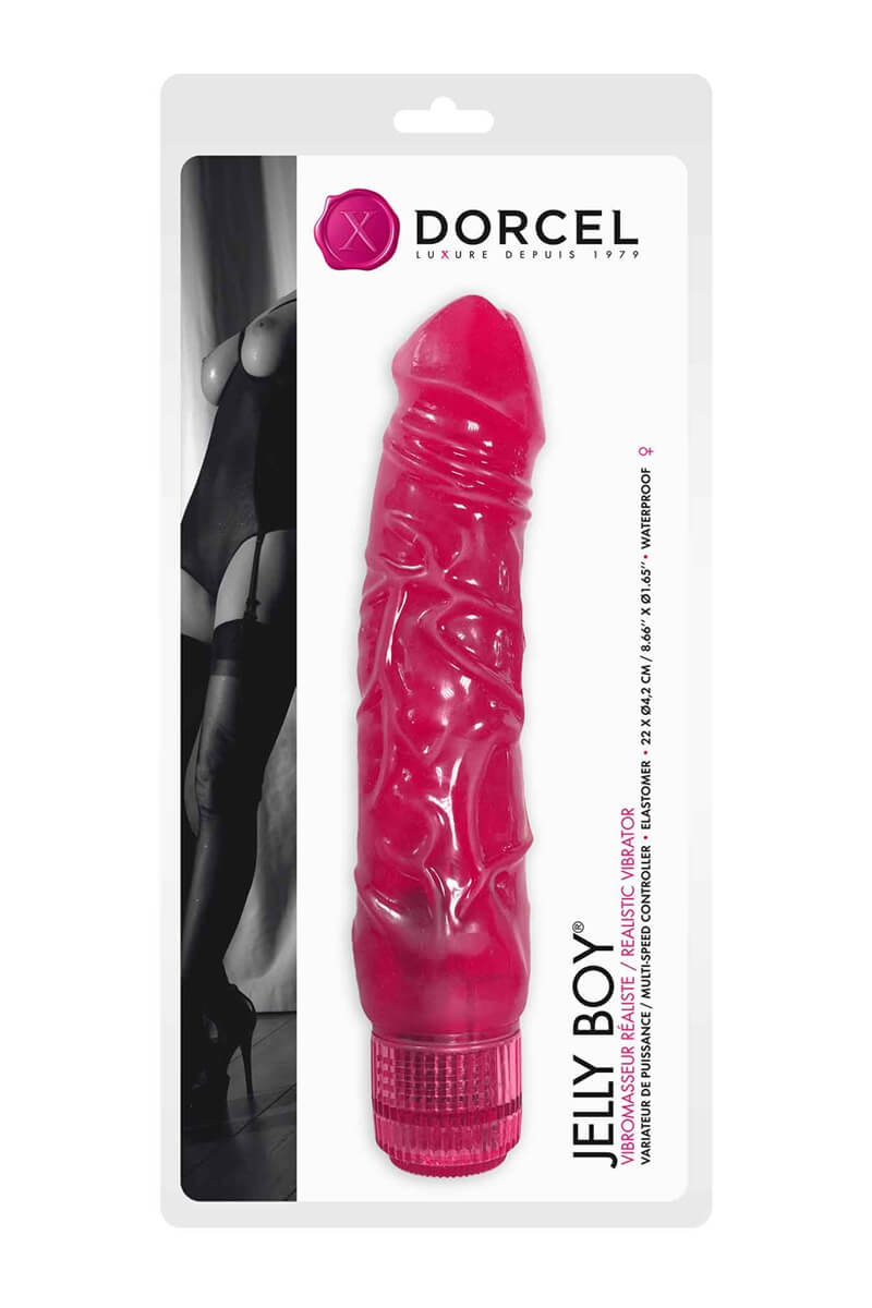 Packaging du vibromasseur réaliste Jelly Boy de la marque Dorcel