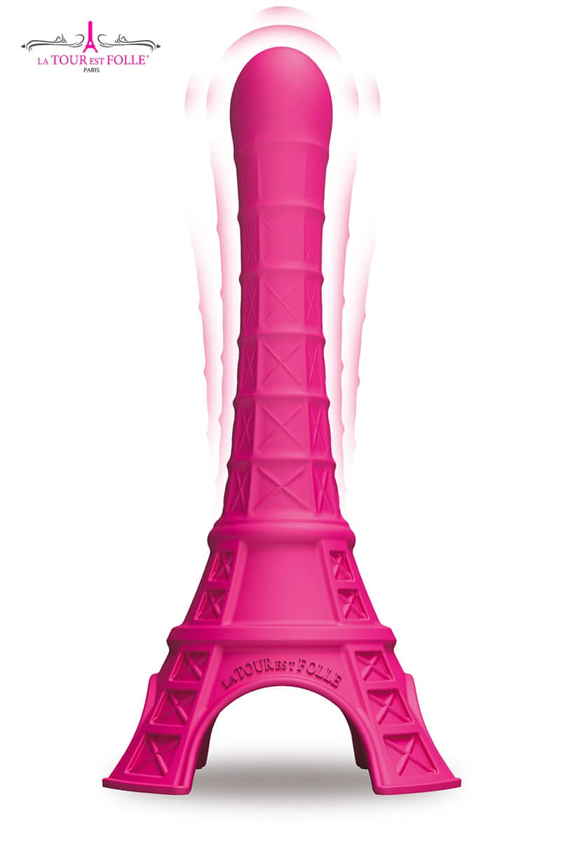 vibromasseur-rose-la-tour-est-folle-1 Vibromasseur rose en forme de tour eiffel qui vibre de la marque La Tour est Folle