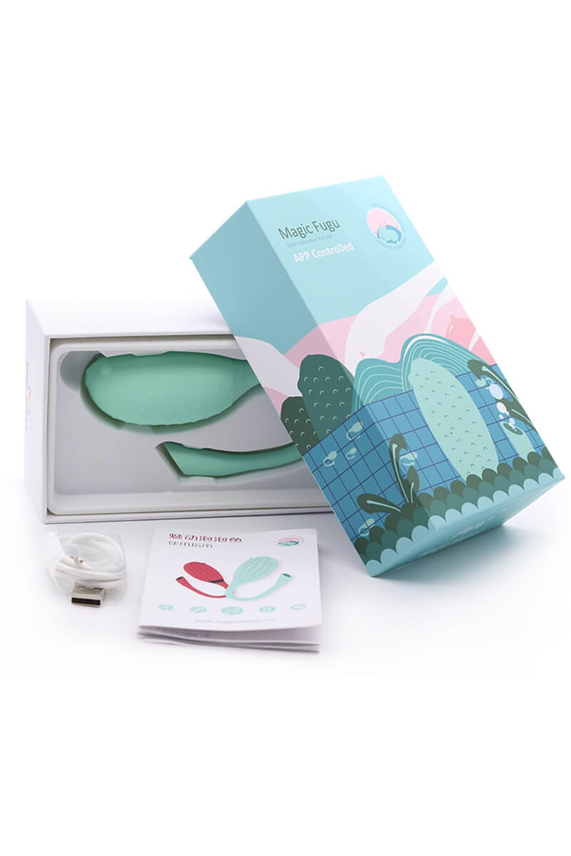 Packaging de l'Œuf vibrant connecté Magic Fugu vert de la marque Magic Motion