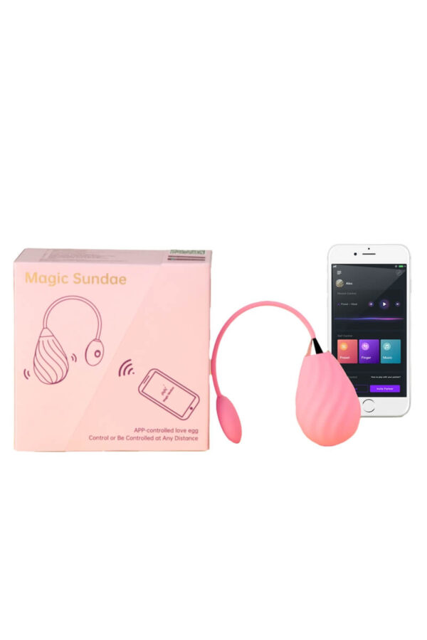 Packaging de l'Œuf vibrant connecté Magic Sundae rose de la marque Magic Motion