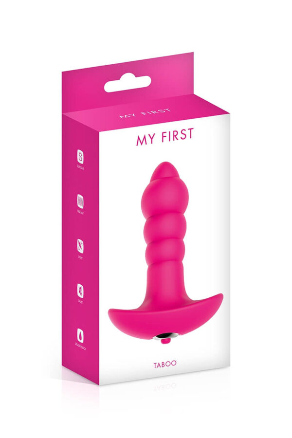 Packaging du plug anal vibrant Taboo de la marque My First