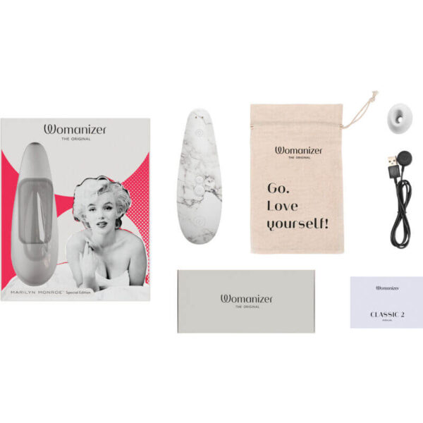 Stimulateur clitoridien Classic 2 Marilyn Monroe marbre blanc de la marque Womanizer