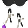 Masque et pinces pour tétons du coffret BDSM Starter Kit de la marque Toy joy