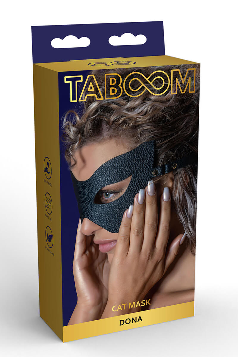 Packaging du masque de chat fetish de la marque Taboom