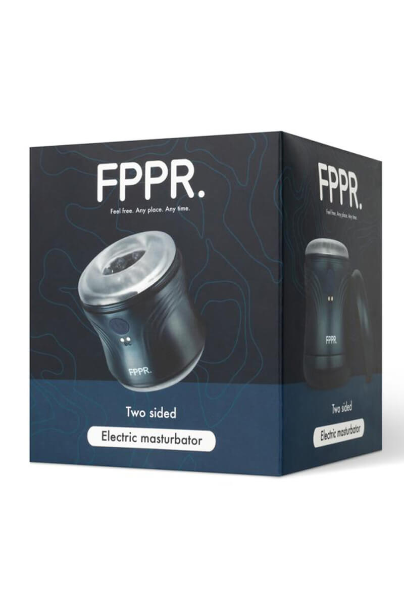 Packaging du masturbateur vibrant recto verso de la marque FPPR