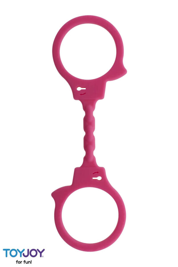 Menottes en silicone Stretchy rose de la marque Toy joy