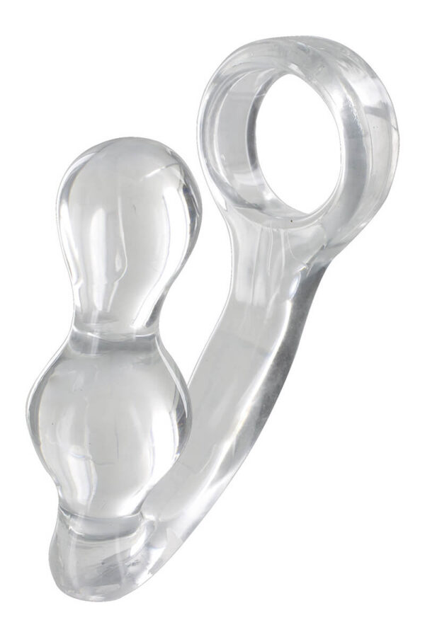 Stimulateur de prostate et cockring transparent de la marque Toy joy