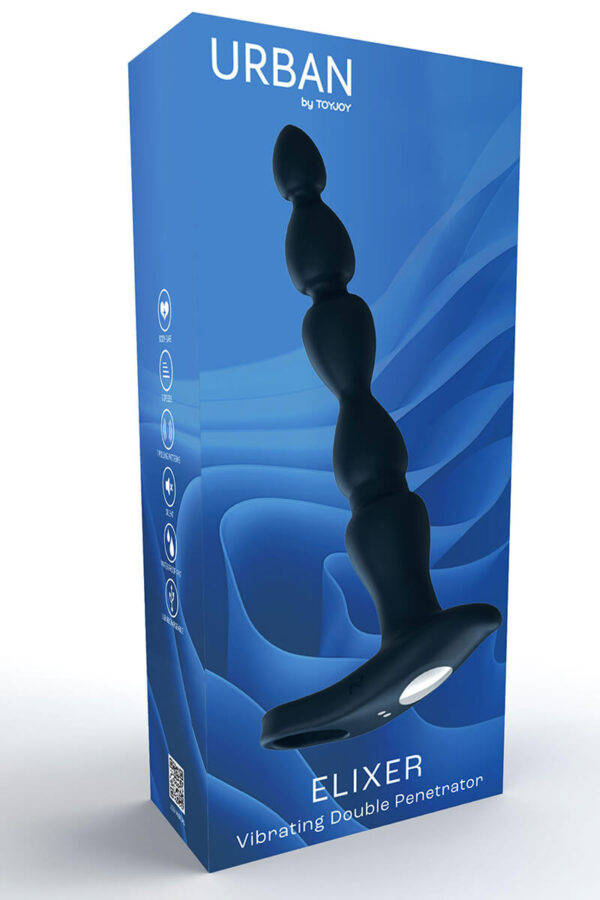 Packaging de l'anneau et vibromasseur pour double pénétration Elixer de la marque Toy joy